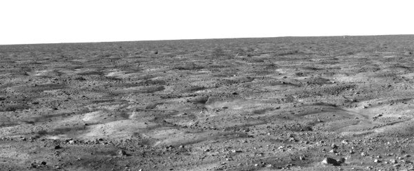 Mars : l'horizon près de Phoenix, des polygones à perte de vue
