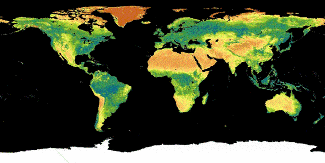 Carte de l'indice relatif de végétation continentale
