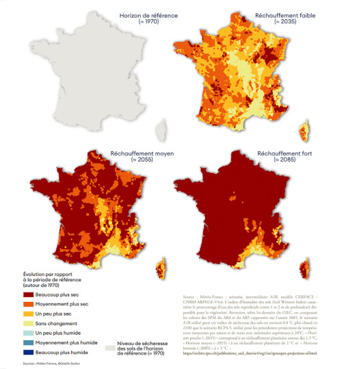 Effet du réchauffement climatique en France – Sécheresse des sols