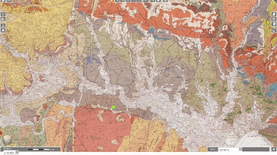 Extrait de la carte géologique de Fréjus-Cannes à 1/50 000 dans le secteur du rocher de Roquebrune (Var)
