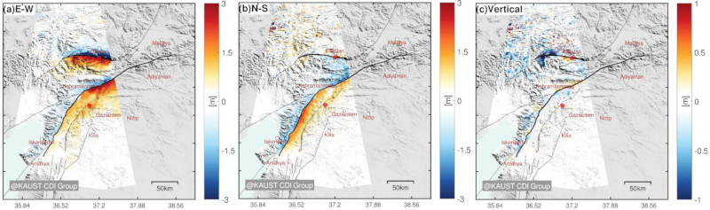 Caractérisation des déplacements liés au séisme par corrélation d'images et interférométrie
