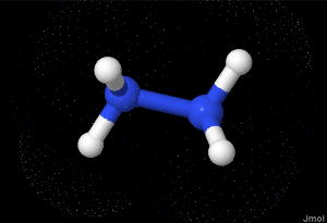 Représentation de la molécule d'hydrazine N2H4