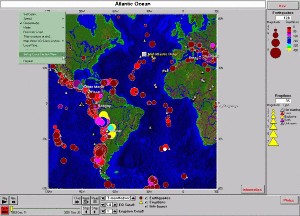 Capture d'écran permettant de visualiser des coupes sismiques