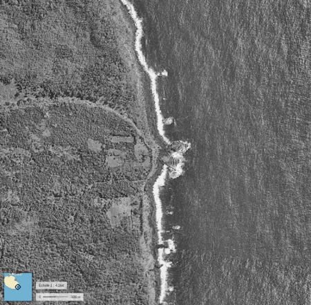 Vue aérienne ancienne du site de la plage du Tremblet, 19501965