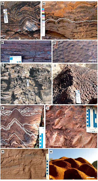 Photographies d'affleurements stromatolithiques de la formation de Strelley Pool, Australie
