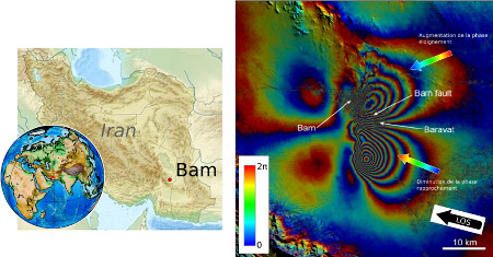 Interférogramme du séisme de Bam (Iran, 2003)