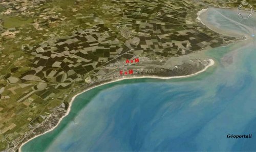 Photographie aérienne du secteur de l'Aiguillon sur Mer (AsM) et de la Faute sur Mer (FsM)