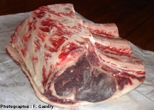 Le produit fini : côtes de bœuf maturées