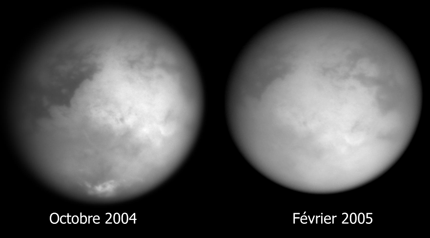 Comparaison des vues générales de Titan : octobre 2004 / février 2005