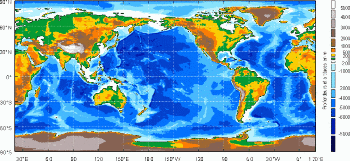 Topographie mondiale des fonds océaniques