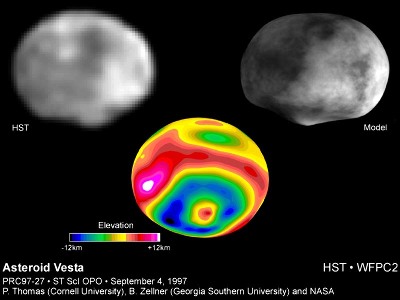 Astéroïde Vesta, 500 km de diamètre